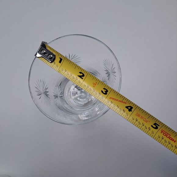 Vintage Cut Glass Goblet With Starburst Design - Picture 3 of 7
